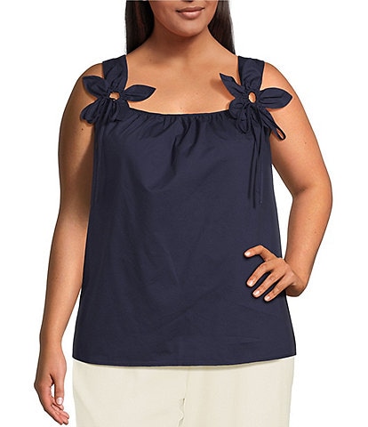 Skies Are Blue Plus Size Petal Detail Ruched Tank