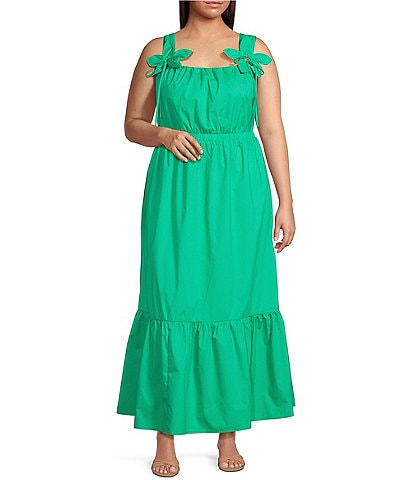 Skies Are Blue Plus Size Petal Detail Tiered Maxi Dress