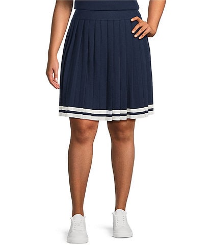 Skies Are Blue Plus Size Pleated Tennis Skirt