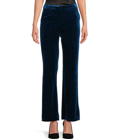 Skies Are Blue Velvet High Waisted Wide Leg Coordinating Pants