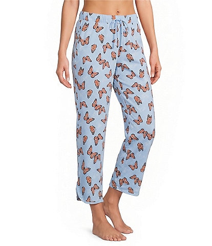 Sleep Sense Butterfly Print Coordinating Knit Sleep Crop Pants