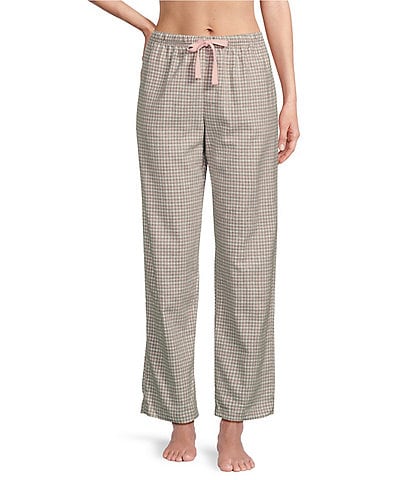 Sleep Sense Checkered Cotton Portuguese Flannel Drawstring Coordinating Sleep Pants