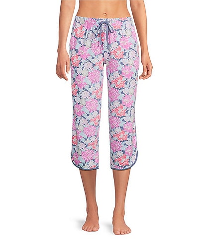 Sleep Sense Floral Print Coordinating Knit Sleep Capri Pants