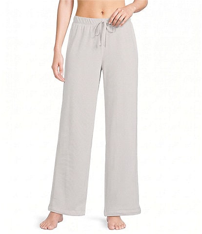 Sleep Sense Grey Print Velour Drawstring Elastic Waist Coordinating Holiday Sleep Pants