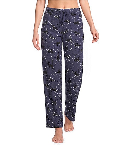 Sleep Sense Moonlit Cats Print Coordinating Knit Sleep Pants