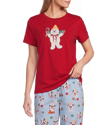 Sleep Sense Mr. Bingle Short Sleeve Knit Holiday Coordinating Sleep Top