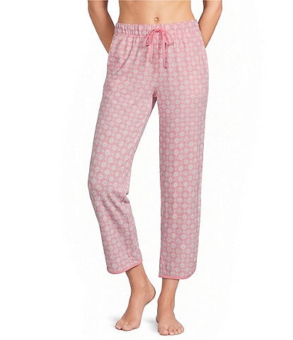 Sleep Sense Pink Geo Print Coordinating Knit Sleep Crop Pants