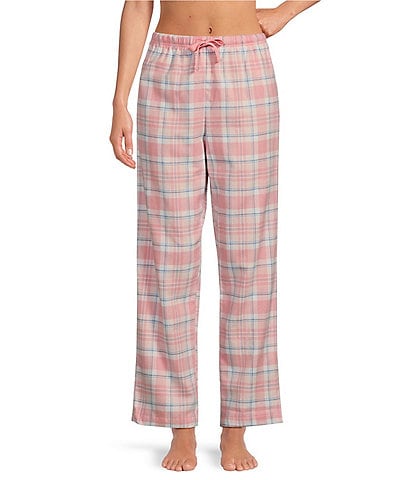 Sleep Sense Plaid Yarn Dye Cotton Portuguese Flannel Drawstring Coordinating Sleep Pants