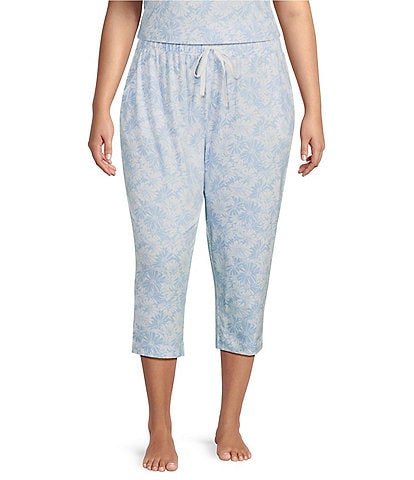 Lands' End Women's Plus Size Print Flannel Pajama Pants - 2x - Evening Blue  Starry Night Cow