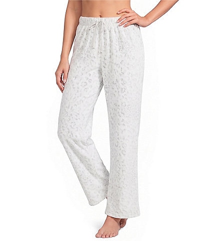 Sleep Sense Velour Animal Print Coordinating Drawstring Tie Sleep Pants