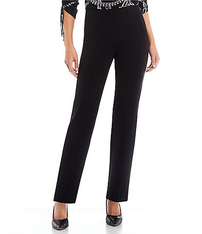 Slim Factor by Investments Ponte Knit No Waist Slim Straight Pants