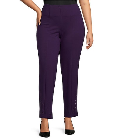 Slim Factor by Investments Plus Size No Waist Slim Leg Pull-On Pants