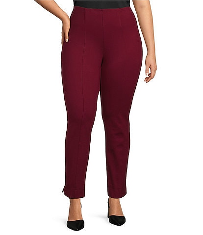 Slim Factor by Investments Plus Size Ponte Knit No-Waist Ankle Pants