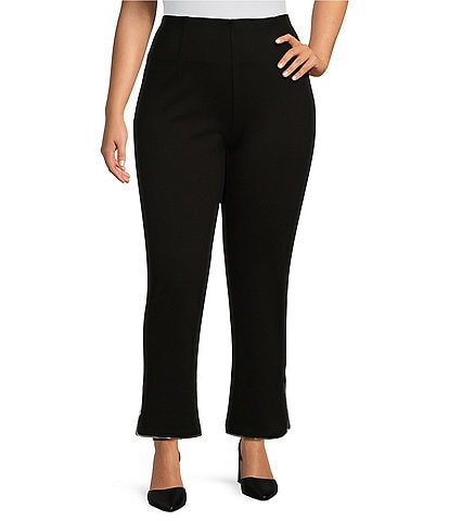 Slim Factor by Investments Plus Size Ponte Knit Slim Leg Ankle Zipper Teeth Pants