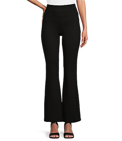Slim Factor by Investments Ponte Knit Classic Waist Flare Leg Pants