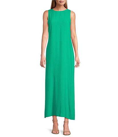 Slim Factor by Investments Sleeveless Crew Neck Maxi Dress