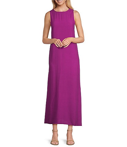 Slim Factor by Investments Sleeveless Crew Neck Maxi Dress