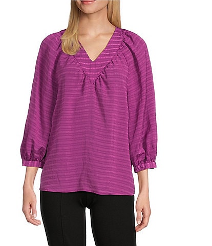 Slim Factor By Investments Sloane V-Neck 3/4 Sleeve Top