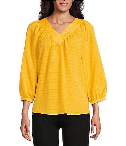 Slim Factor By Investments Sloane V-Neck 3/4 Sleeve Top