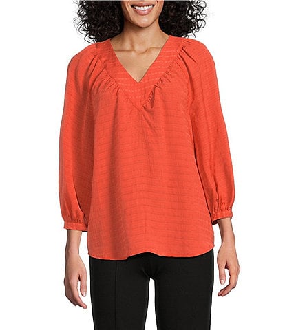 Slim Factor By Investments Sloane V-Neck 3/4 Sleeve Top