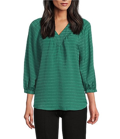 Slim Factor By Investments Sloane V-Neck 3/4 Sleeve Top