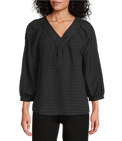 Slim Factor By Investments Sloane V-Neck 3/4 Sleeve Top
