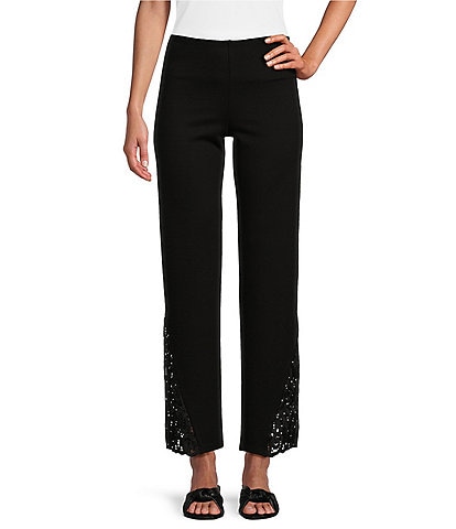 Slim Factor by Investments Soutache Trim Slim Straight Ankle Pants