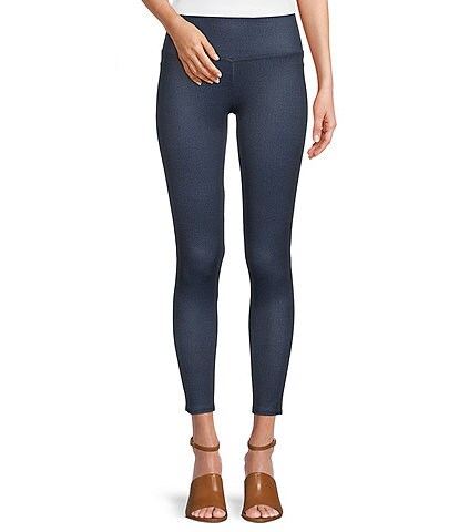 Slim Factor by Investments Stretch Ponte Knit Wide Waist Leggings