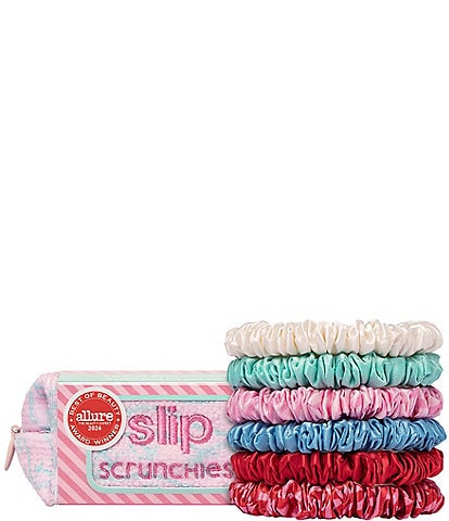 Slip Silk High Tide Skinny Scrunchies with Complimentary Pouch