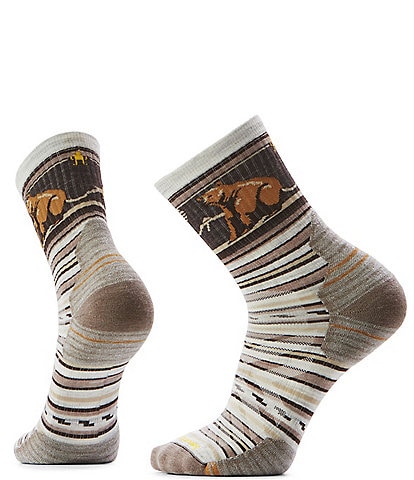 SmartWool Hike Targeted Cushion Bear Stripe Mid Crew Socks