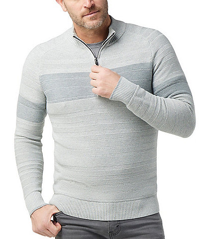 SmartWool Ripple Ridge Merion Wool Blend Stripe Quarter-Zip Sweater