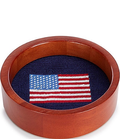 Smathers & Branson American Flag Needlepoint Wine Coaster