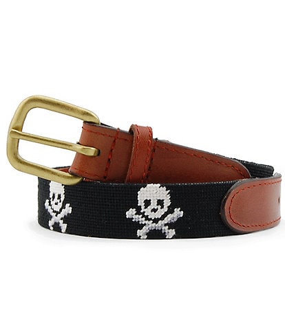 Smathers & Branson Little/Big Boys 2-10 Family Matching Needlepoint Jolly Roger Belt