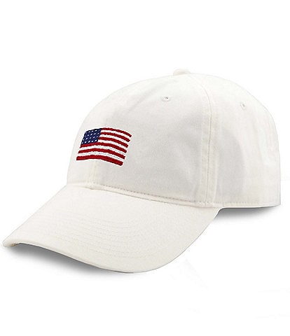 Smathers & Branson Needlepoint Americana Flag Baseball Cap