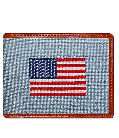 Smathers & Branson Needlepoint American Flag Wallet
