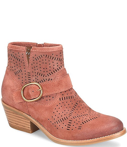 Sofft Adriana Perforated Suede Booties