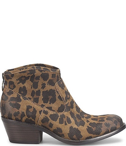 Sofft Aisley Leopard Unlined Suede Western Booties