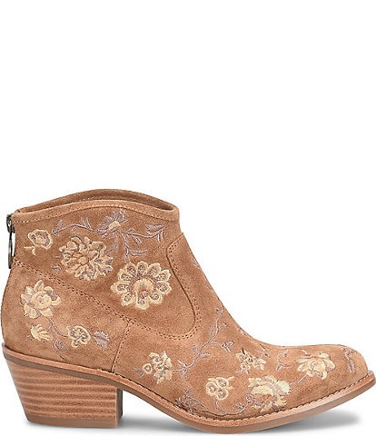 Sofft Aisley Unlined Suede Floral Embroidered Western Booties