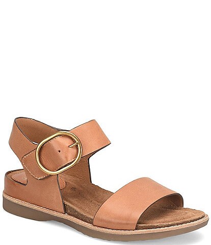 Sofft Bali Leather Oversized Buckle Detail Sandals