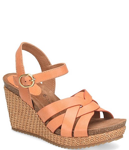 Sofft Carlana Woven Leather Wedge Sandals
