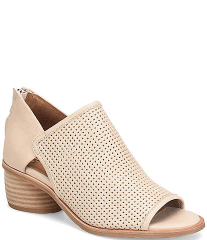Sofft Carleigh Leather Rounded Stack Heel Peep Toe Booties