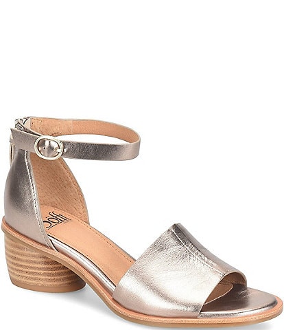 Sofft Colby Leather Rounded Heel Ankle Strap Sandals