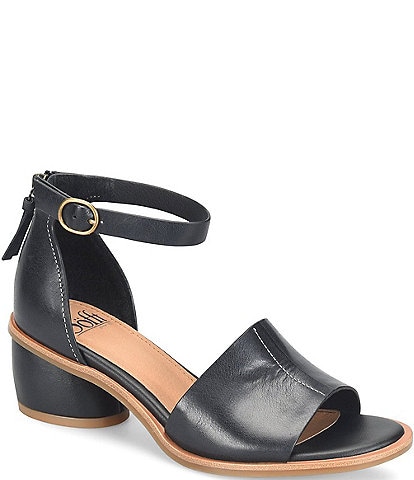 Sofft Colby Leather Rounded Heel Ankle Strap Sandals