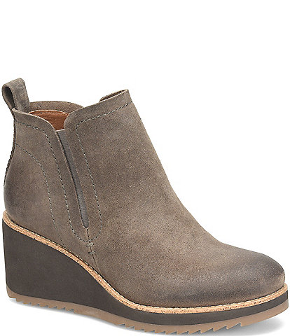 Sofft Emeree Waterproof Suede Leather Wedge Chelsea Booties