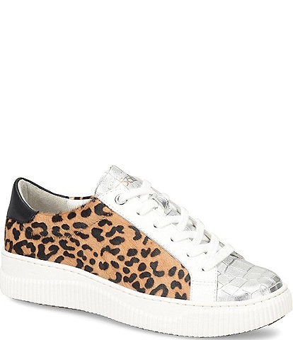 Sofft Fianna Embossed and Metallic Leather Cheetah Sneakers