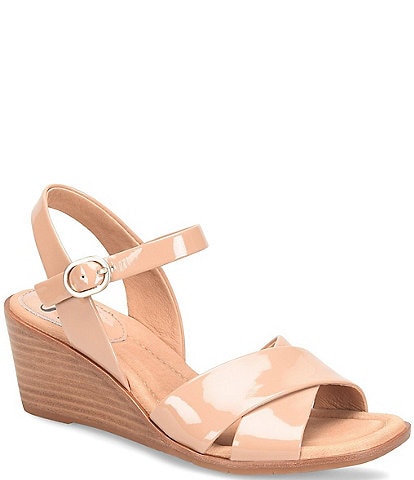 Sofft Gabella Patent Leather Wedge Sandals