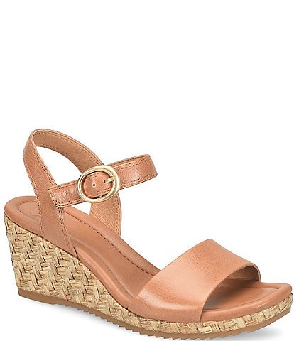 Sofft Inez Leather Wedge Woven Wrapped Sandals