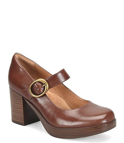 Sofft Kathleen Leather Mary Jane Platform Pumps