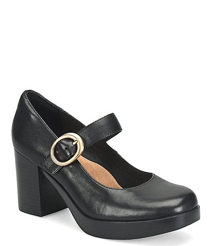 Sofft Kathleen Leather Mary Jane Platform Pumps