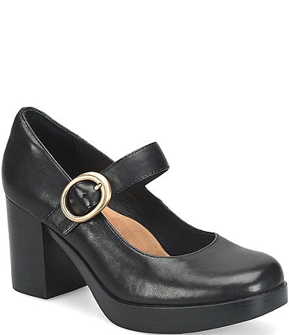 Sofft Kathleen Leather Mary Jane Platform Pumps